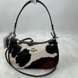 Coach Teri Shoulder Bag With Cow Print CCC86 Cow printed haircalf/Sv/Cow Multi
